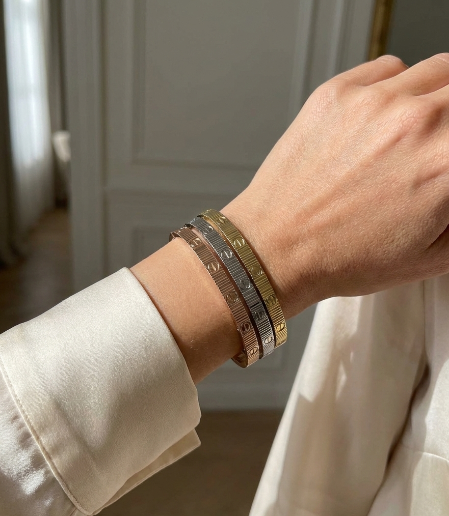 Signature Textured Bracelet Set – 3 Pieces