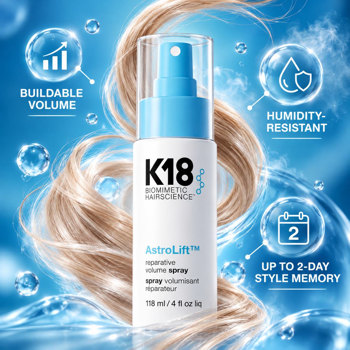 K18 AstroLift Reparative Volume Spray – 118ml