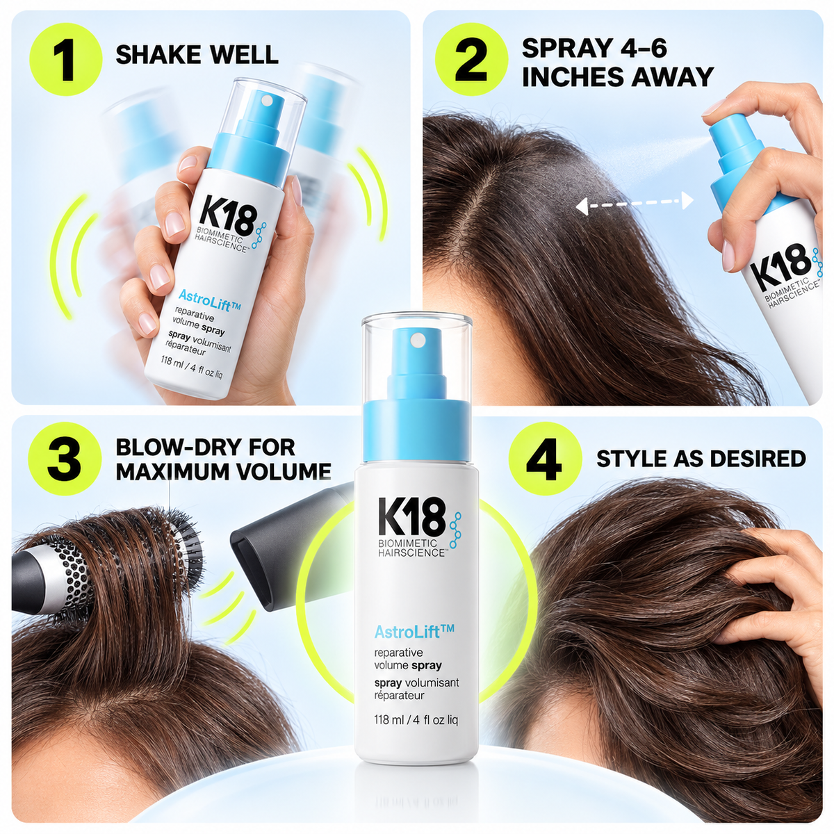 K18 AstroLift Reparative Volume Spray – 118ml