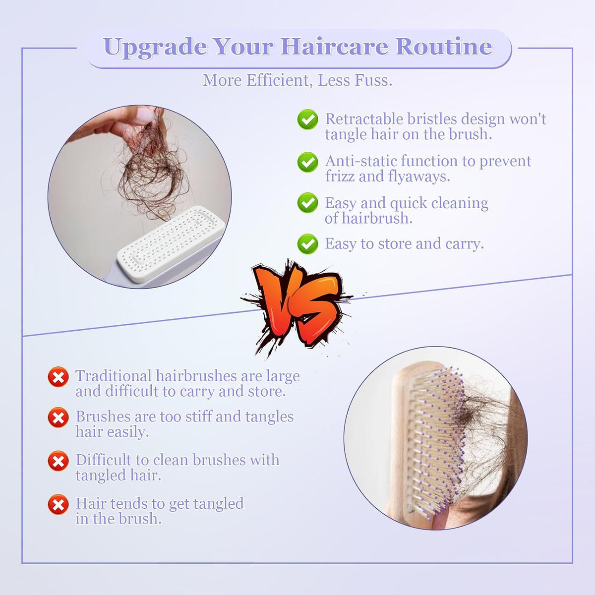 Self-Cleaning Detangling Hair Brush