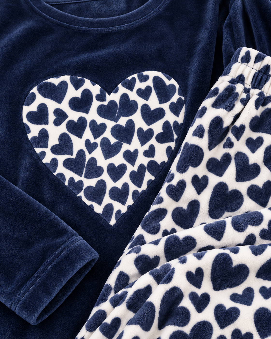 Heart Print Two-Piece Pyjama Set