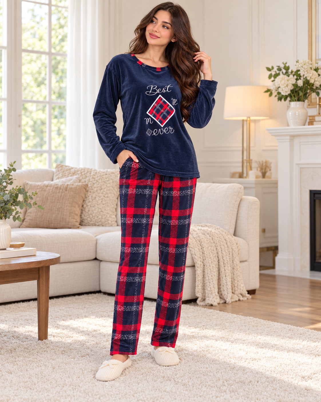 Plaid Two-Piece Pyjama Set