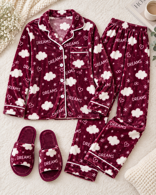 Women’s 3-Piece Dreams Plush Pajama Set