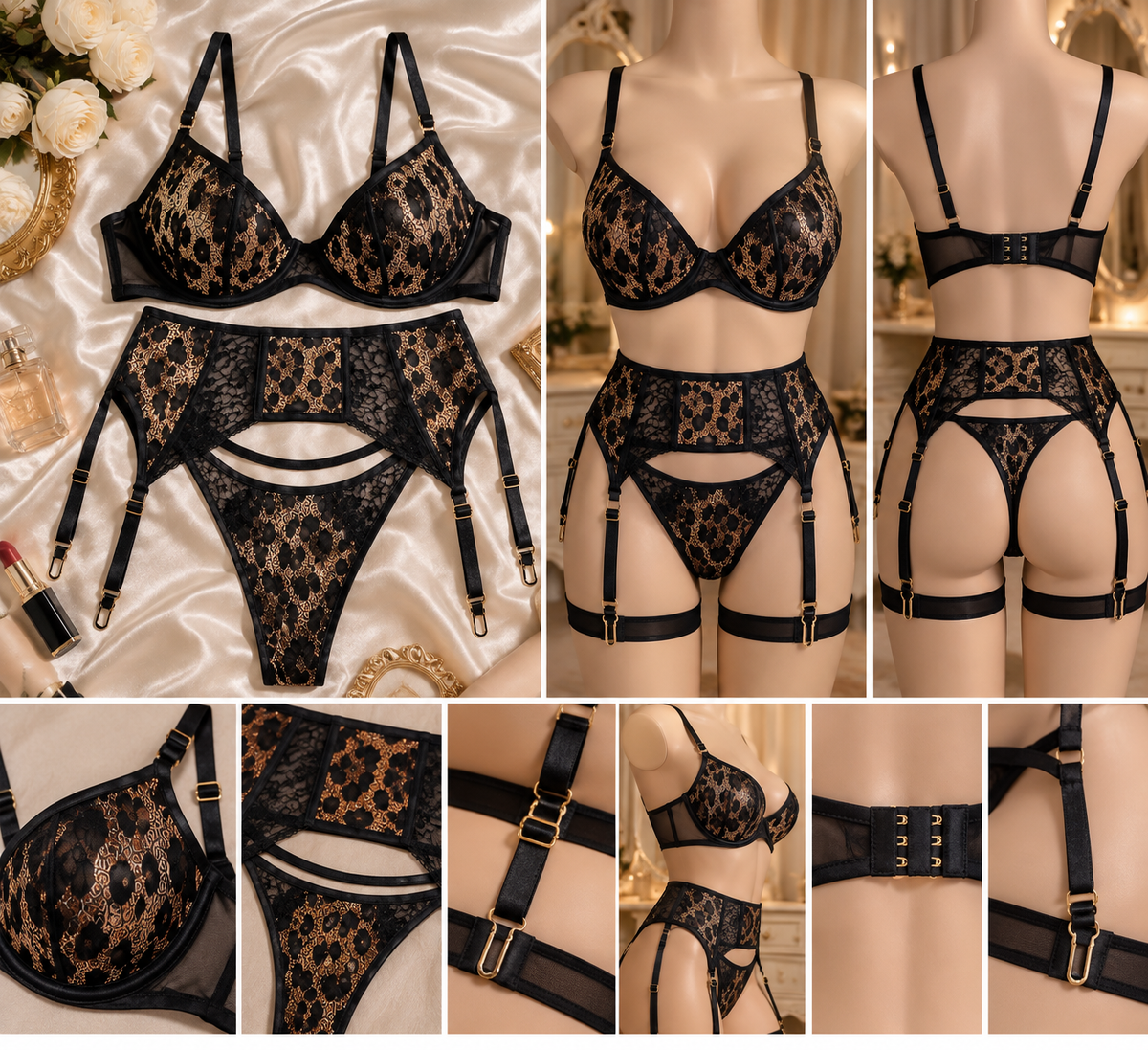 Tiger Lace Lingerie Set