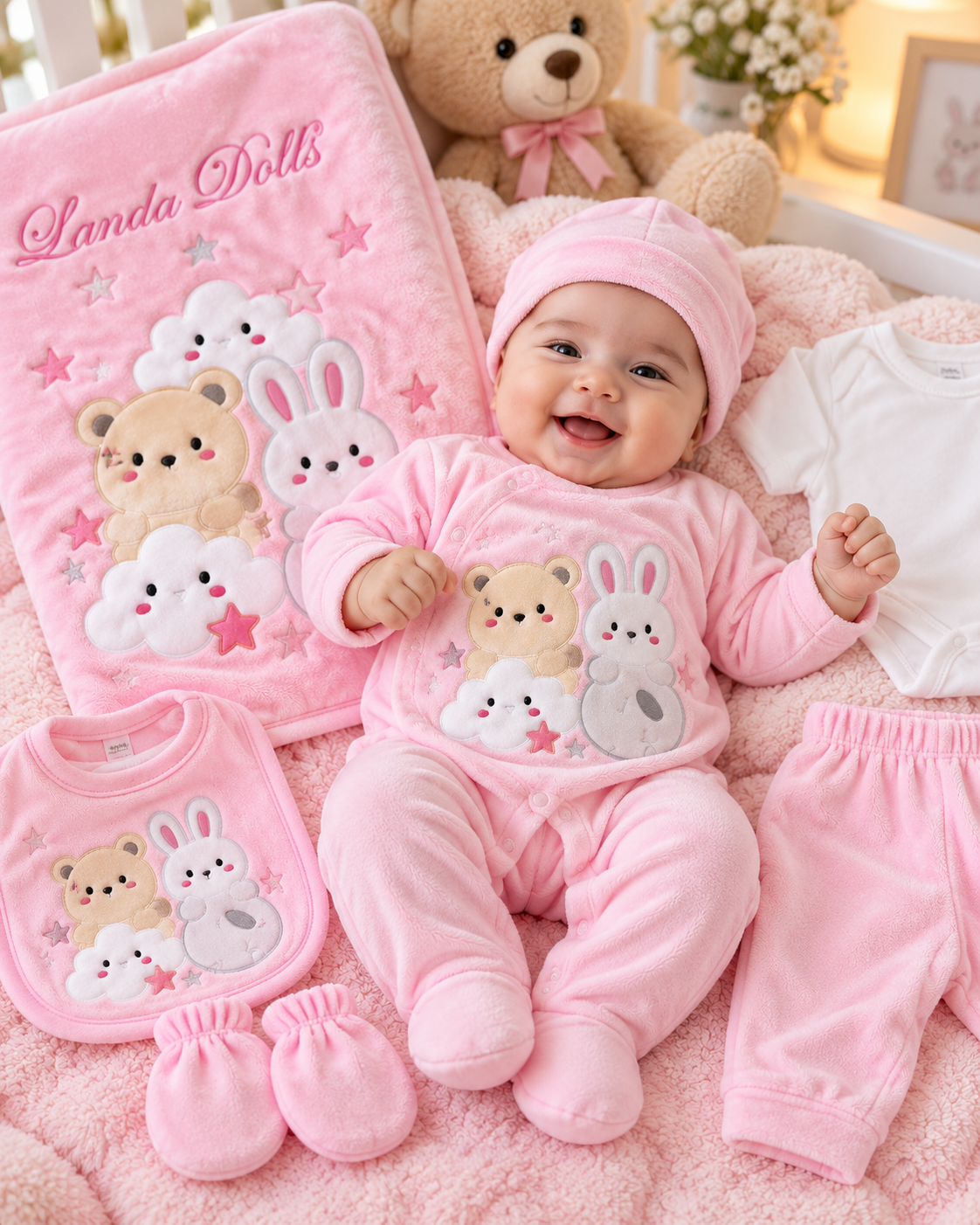 Baby 10-Piece Velvet Hospital Set