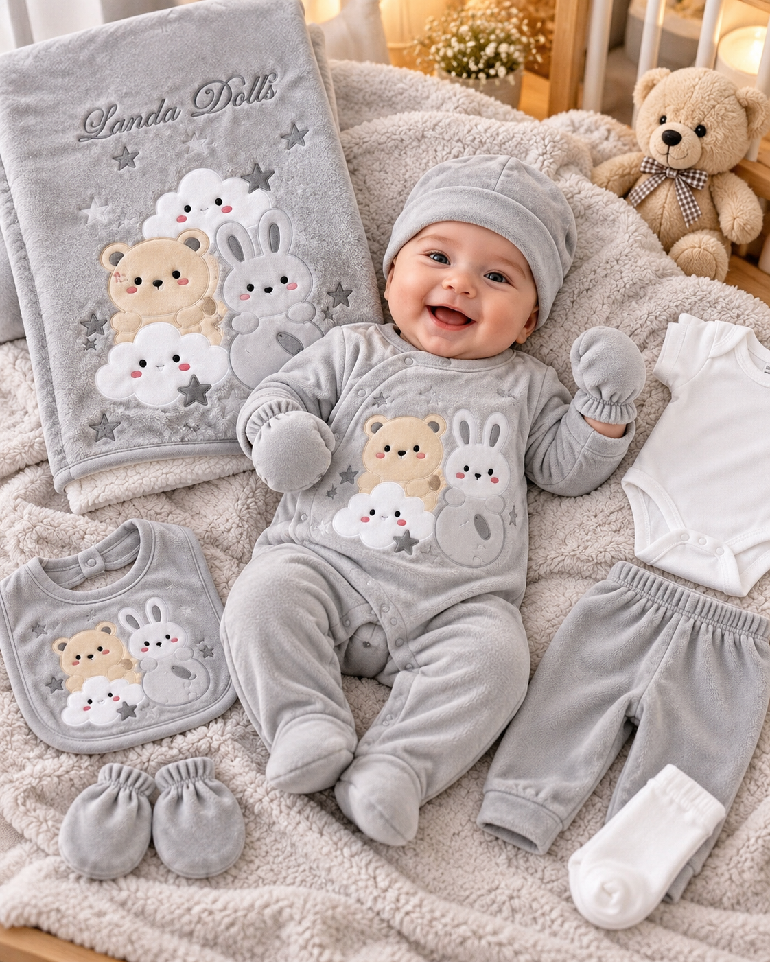 Baby 10-Piece Velvet Hospital Set