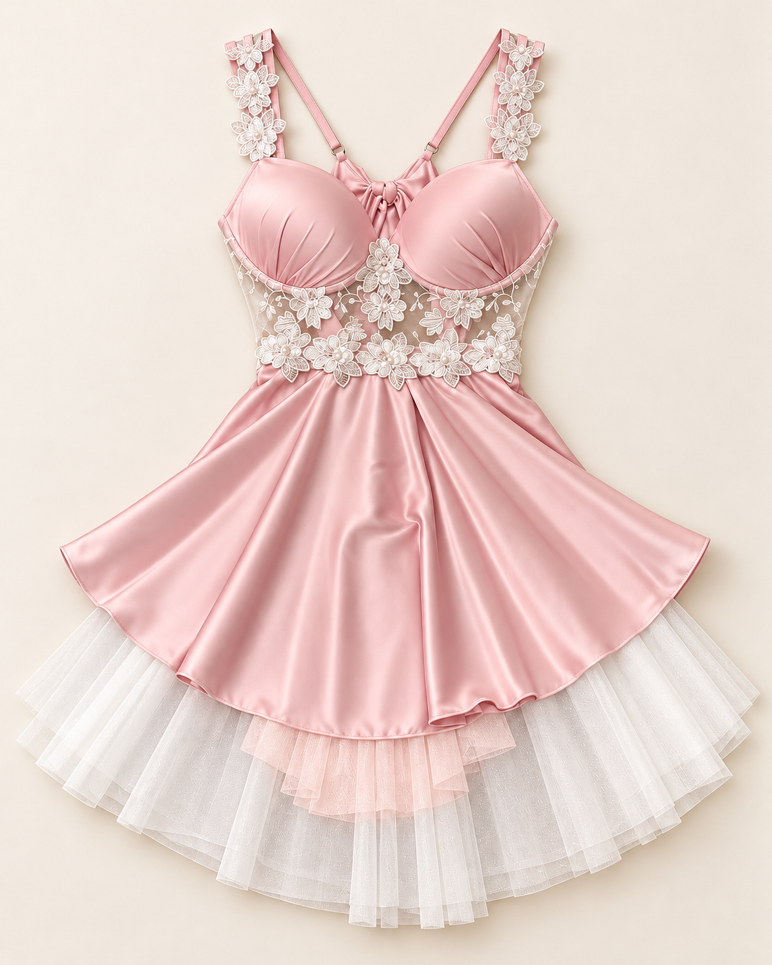 Floral Satin Babydoll Dress