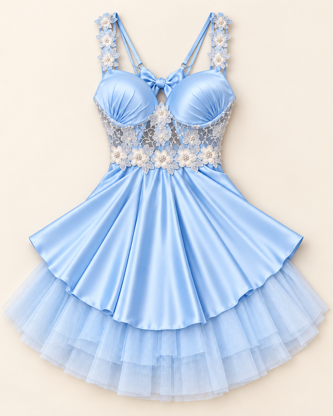 Floral Satin Babydoll Dress