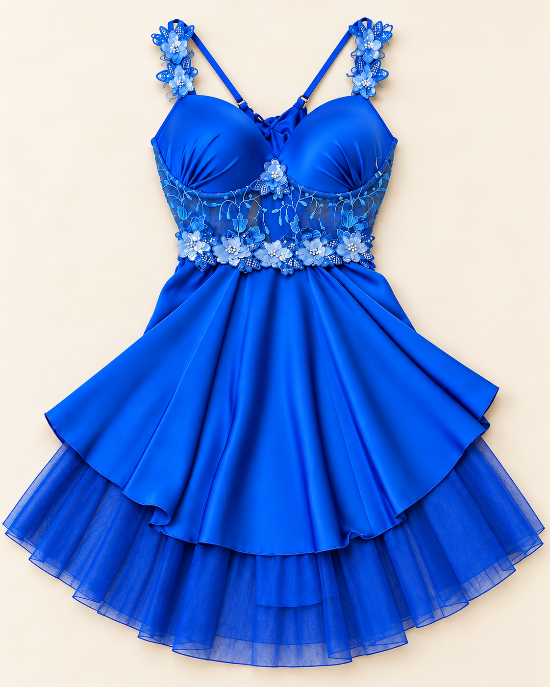 Floral Satin Babydoll Dress