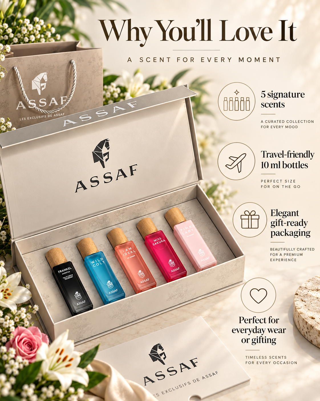 ASSAF Mini Perfume Gift Set – 5 × 10ml