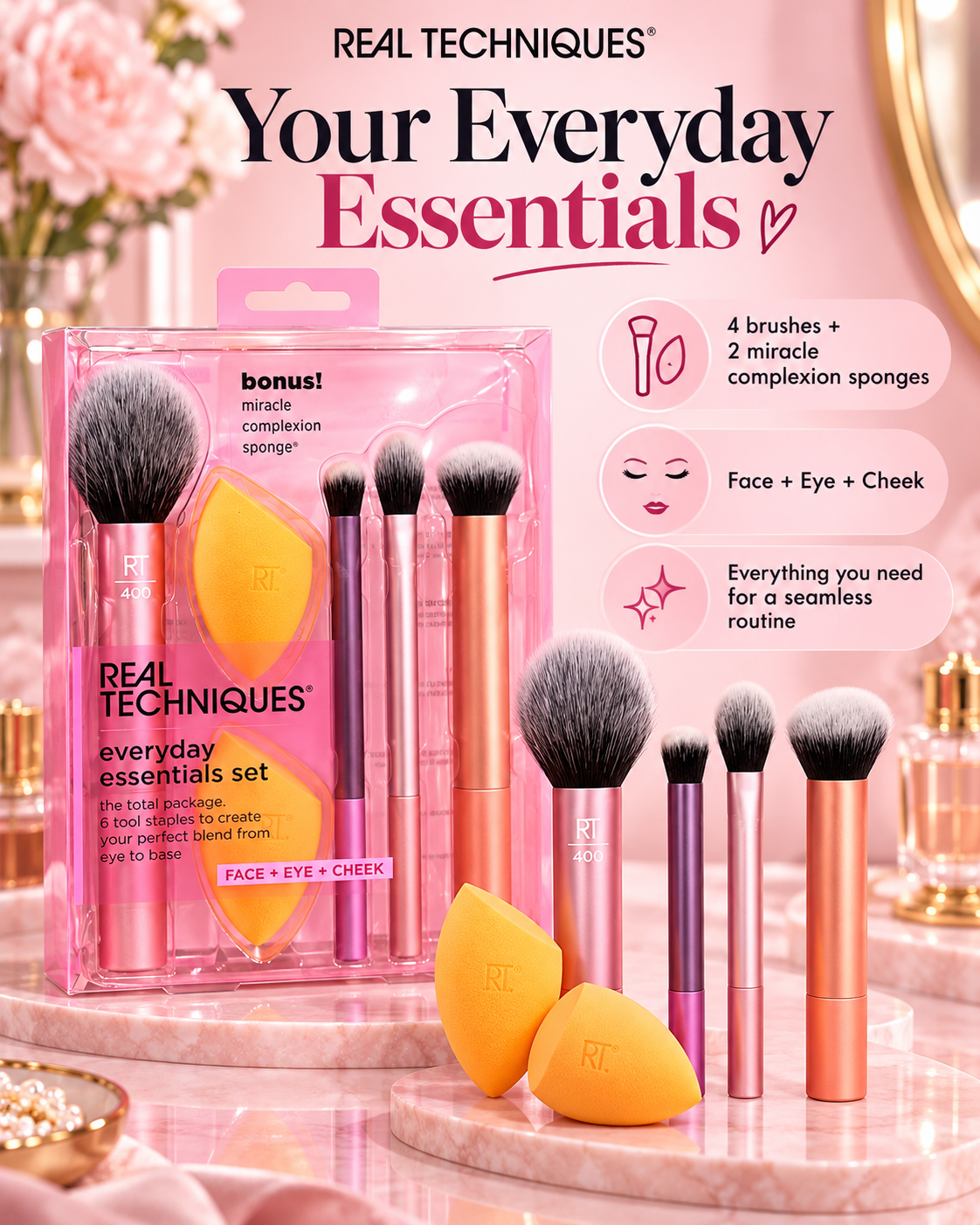 Real Techniques Everyday Essentials Makeup Brush Set