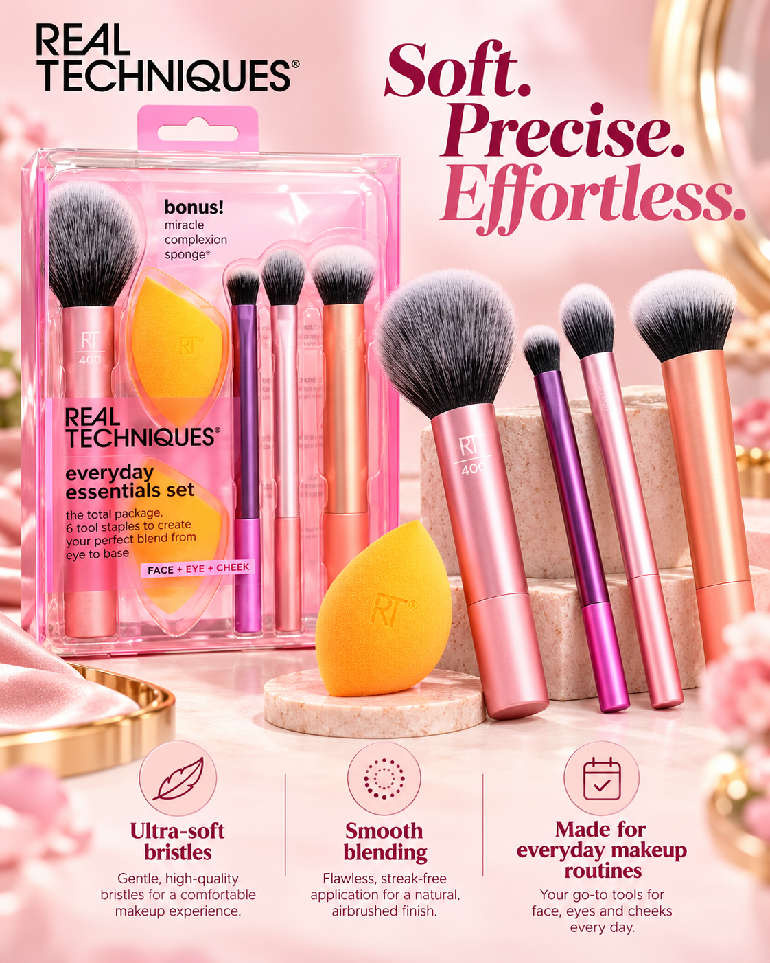Real Techniques Everyday Essentials Makeup Brush Set