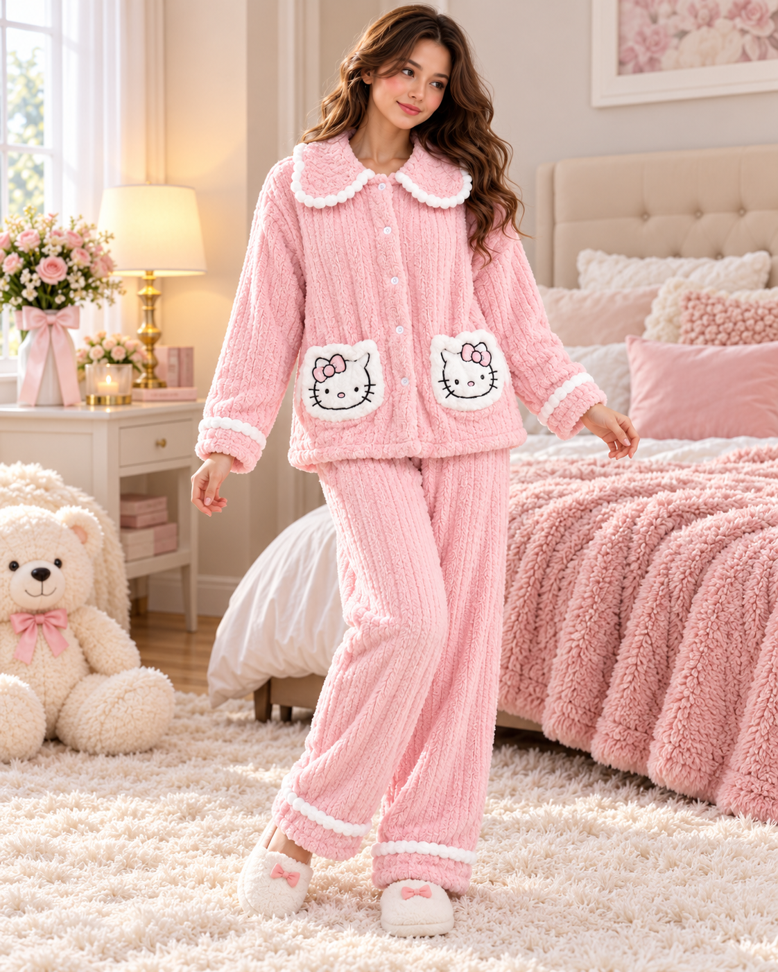Hello Kitty Thick Fleece Pajama Set