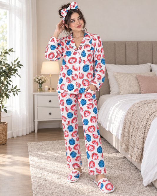 Women’s Long-Sleeve Cotton Pajama Set