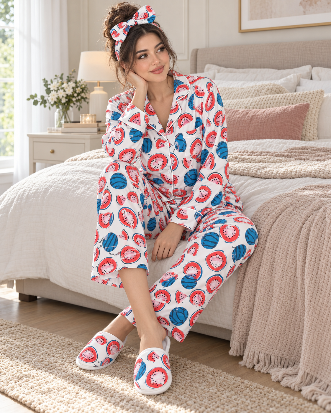 Women’s Long-Sleeve Cotton Pajama Set