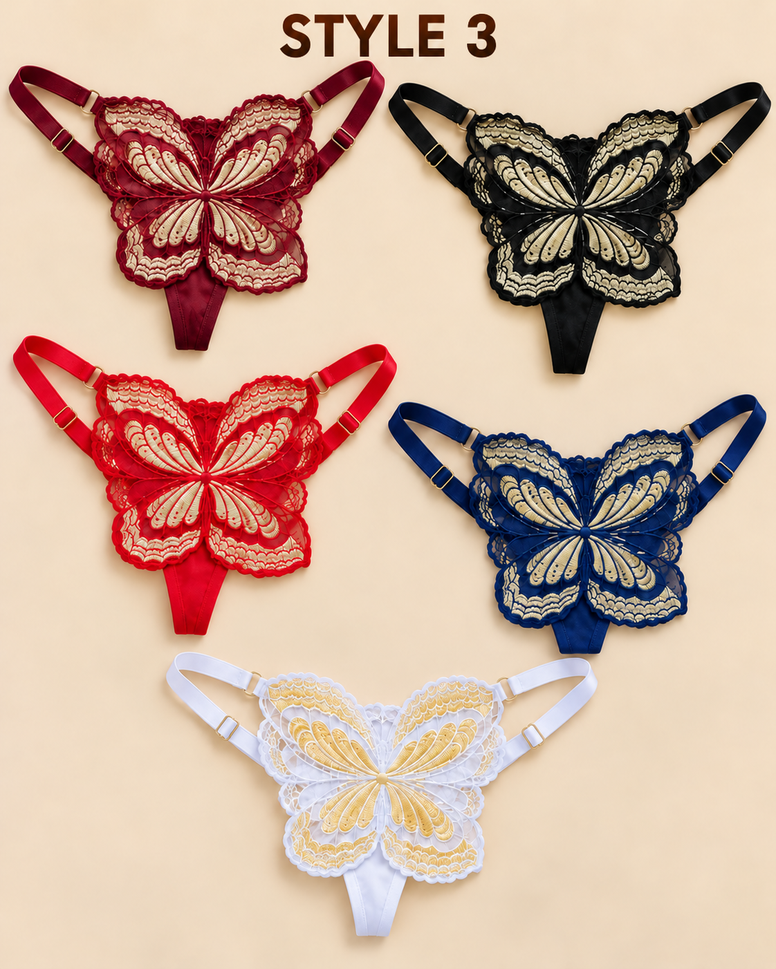 Women’s Lace & Embroidered String Panties