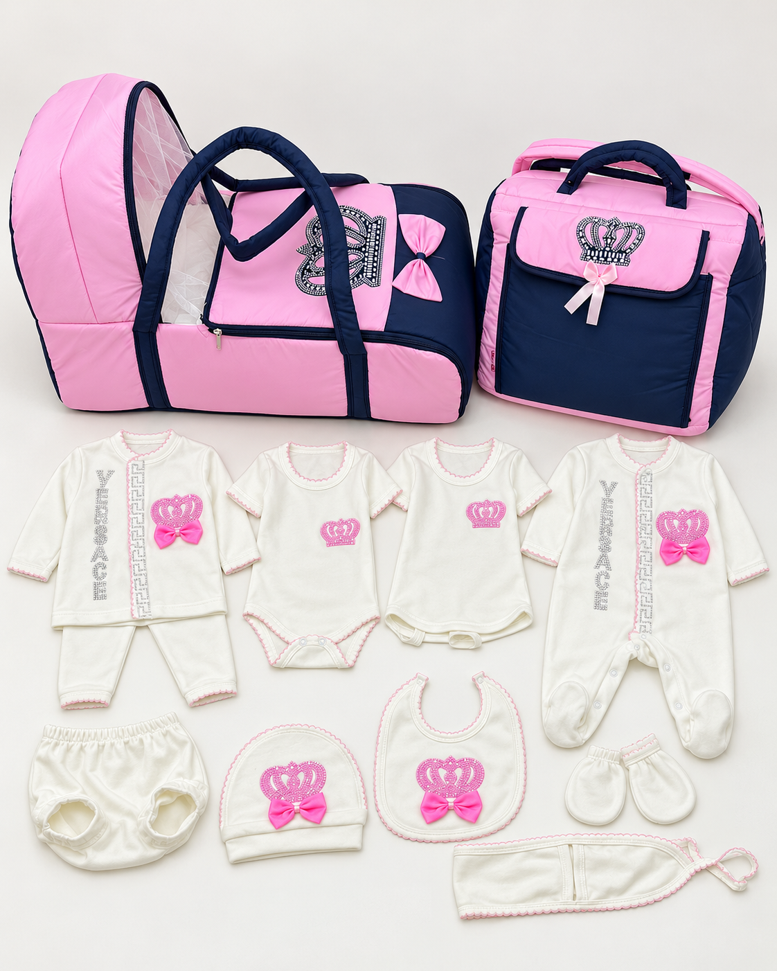 Newborn Baby Crown Hospital Set with Carry Cot & Bag