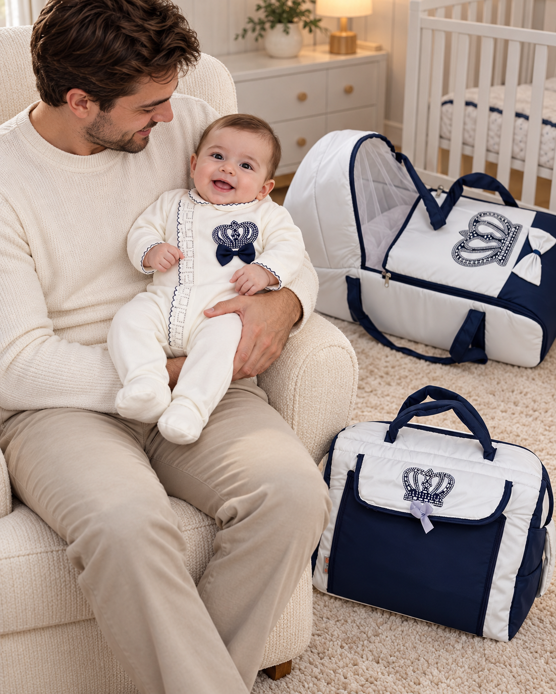 Newborn Baby Crown Hospital Set with Carry Cot & Bag