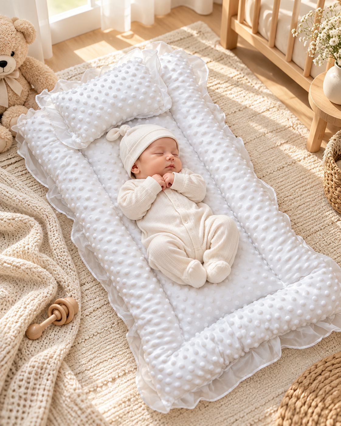 Baby Cushioned Lounger with Pillow