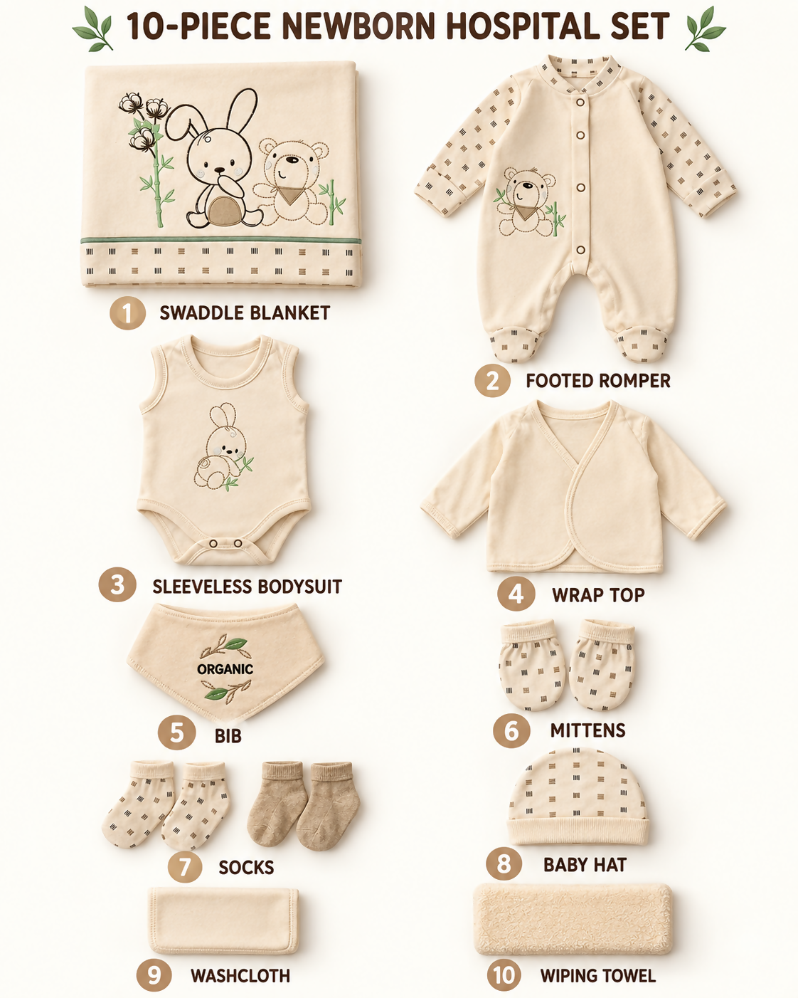 Newborn Hospital Set – 10 Pieces