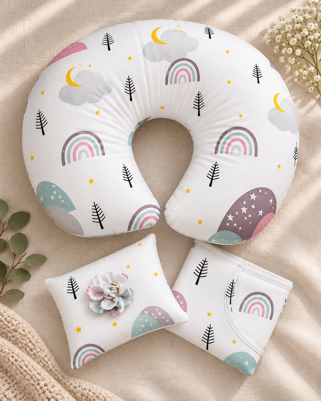 3-in-1 Cotton Nursing Pillow Set