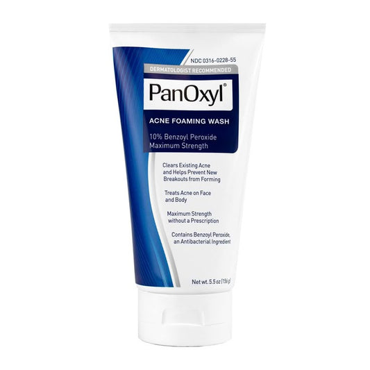 PanOxyl Acne Foaming Wash – 10% Benzoyl Peroxide (Maximum Strength)