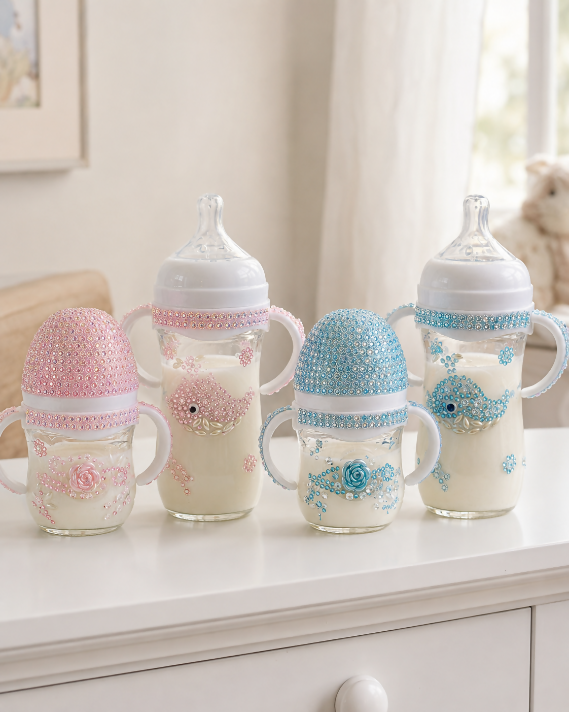 Decorated Glass Baby Bottle