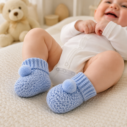 Baby Knitted Booties – 0–6 Months