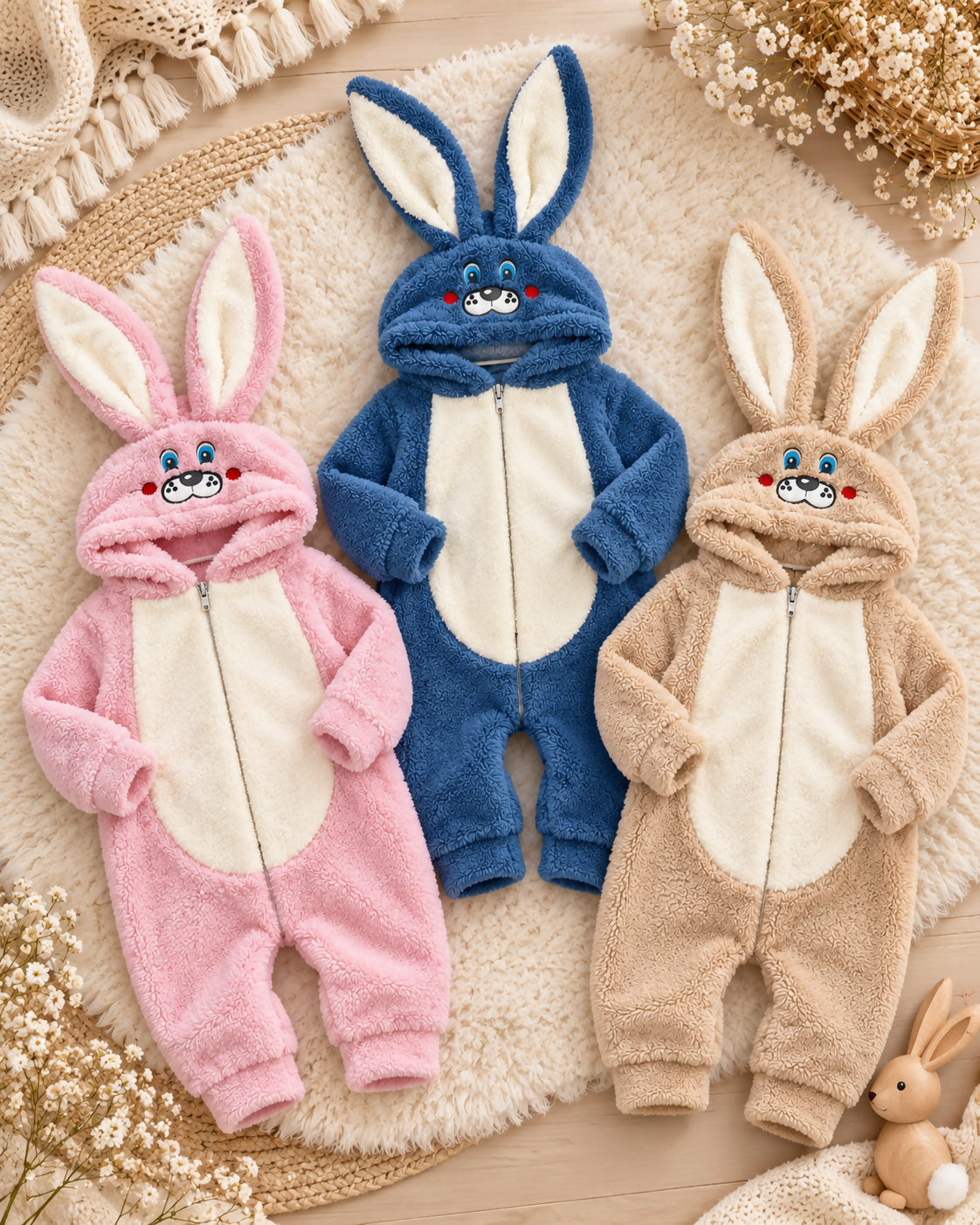 Cozy Bunny Baby Overall