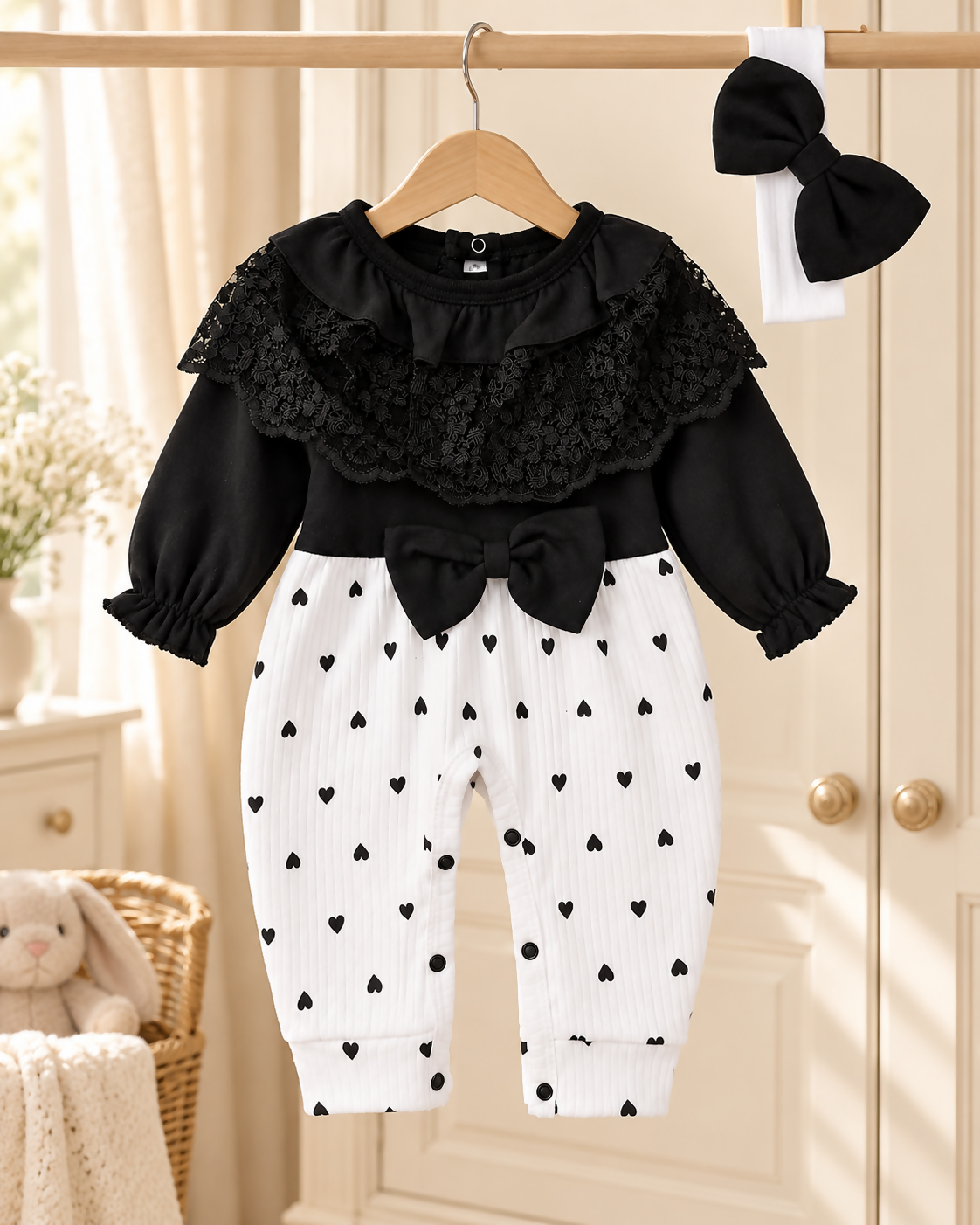 Turkish Baby Girl Romper with Matching Headband