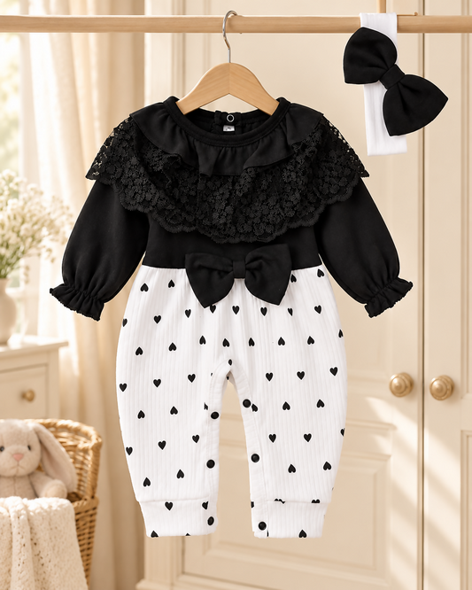Turkish Baby Girl Romper with Matching Headband