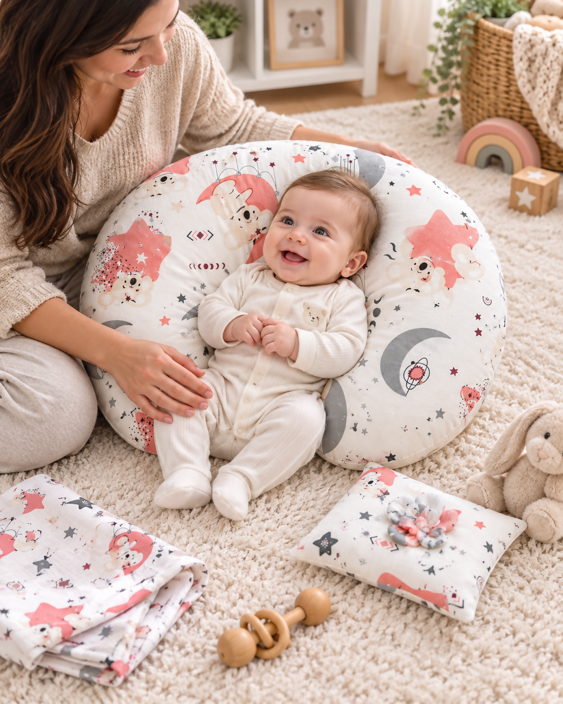 3-in-1 Cotton Nursing Pillow Set