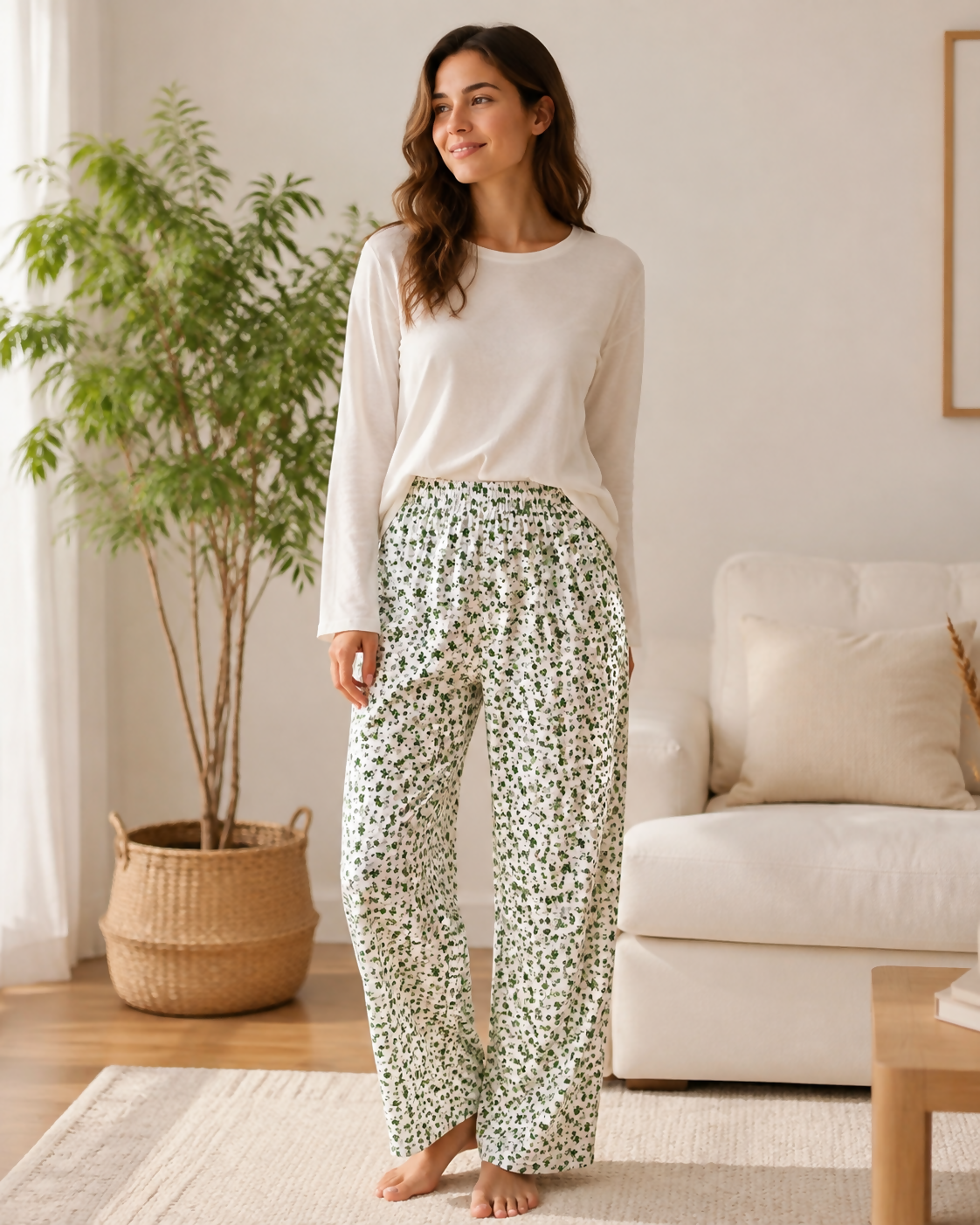 Women’s Floral Cotton Lounge Pants