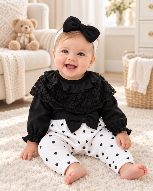 Turkish Baby Girl Romper with Matching Headband