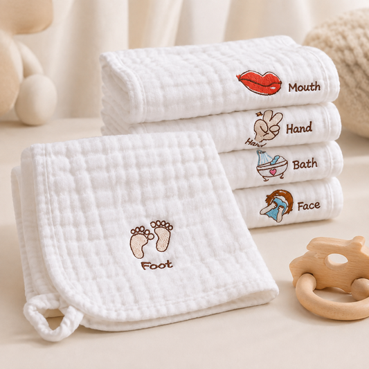 Baby Cotton Muslin Towels – Set of 5