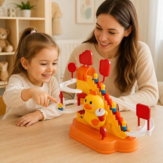 Battery-Operated Duck Stair & Slide Track Toy 🦆