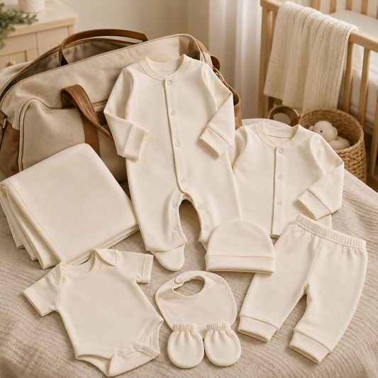 Plain Newborn Hospital Set – 8 Pieces