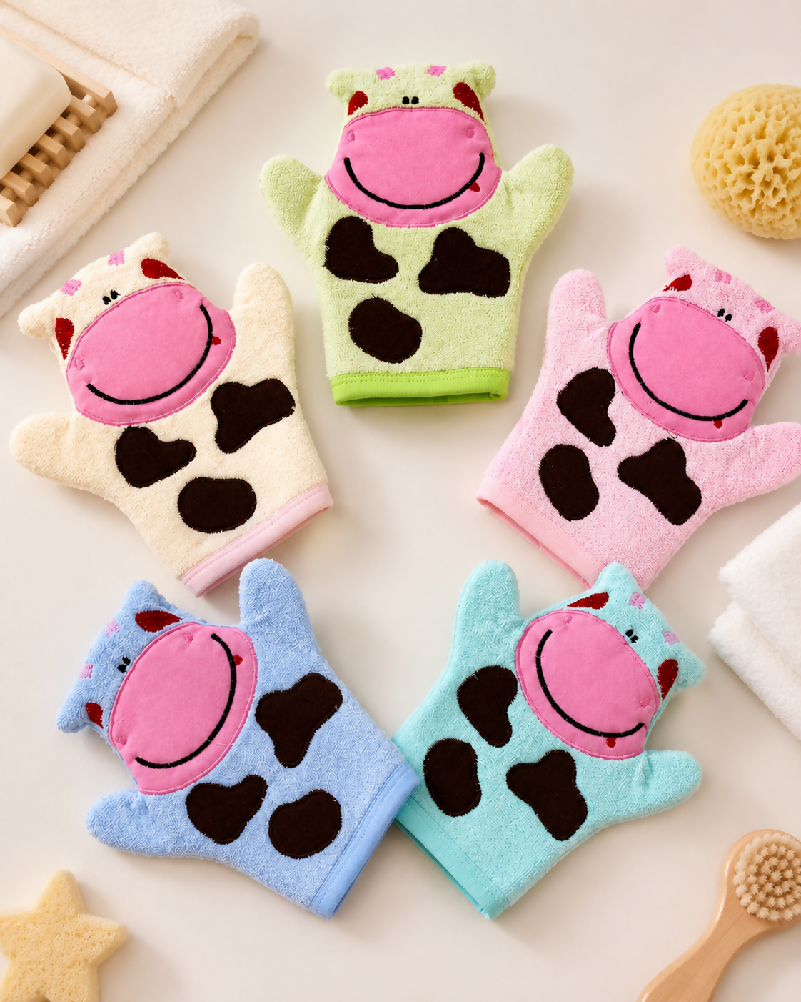 100% Cotton Baby Bath Mitt