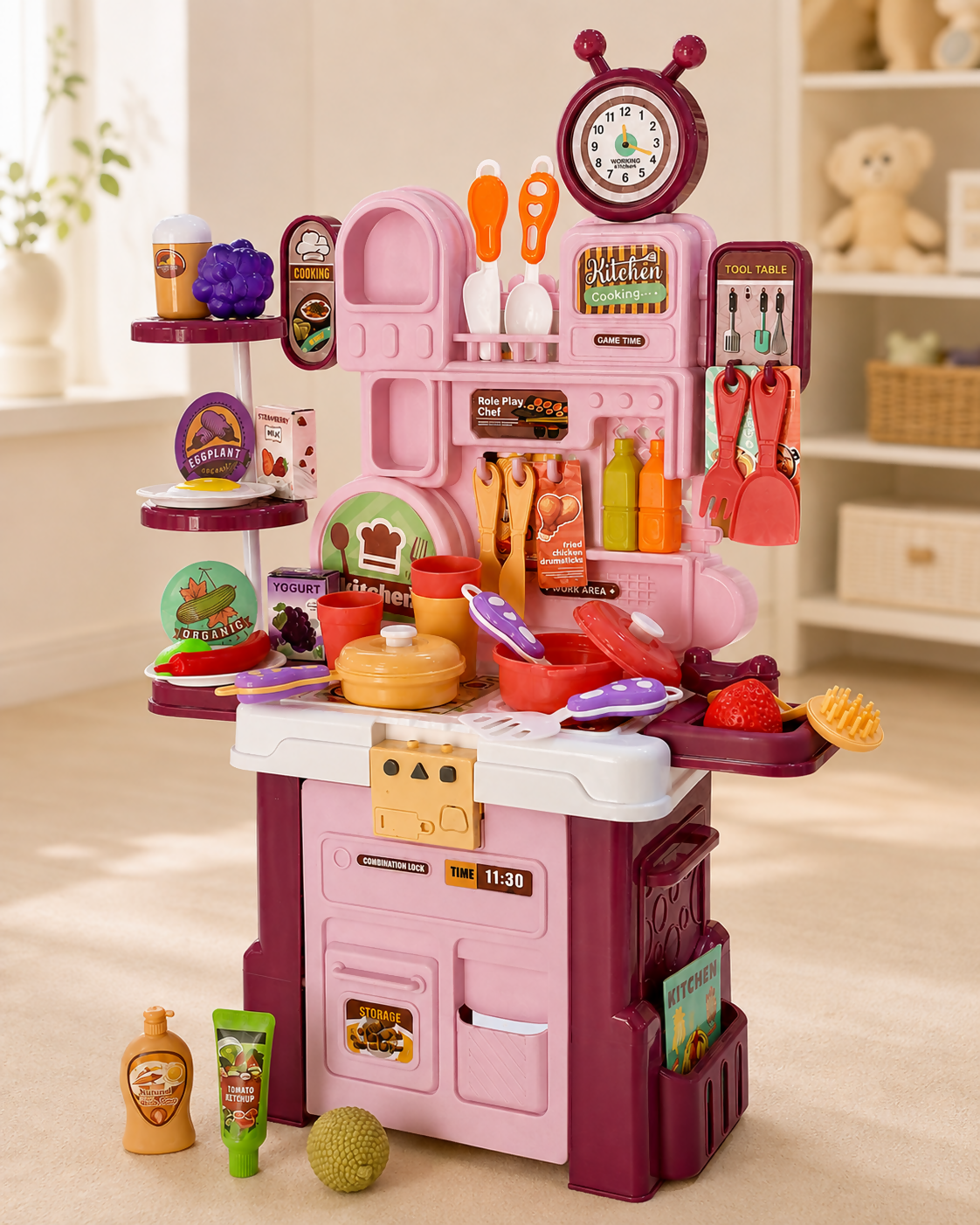Complete Children’s Play Kitchen – 56 Pieces