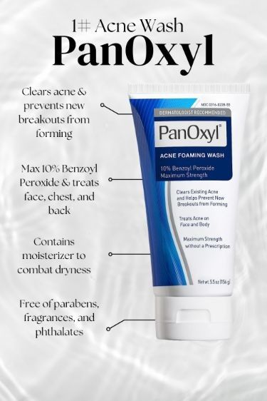 PanOxyl Acne Foaming Wash – 10% Benzoyl Peroxide (Maximum Strength)