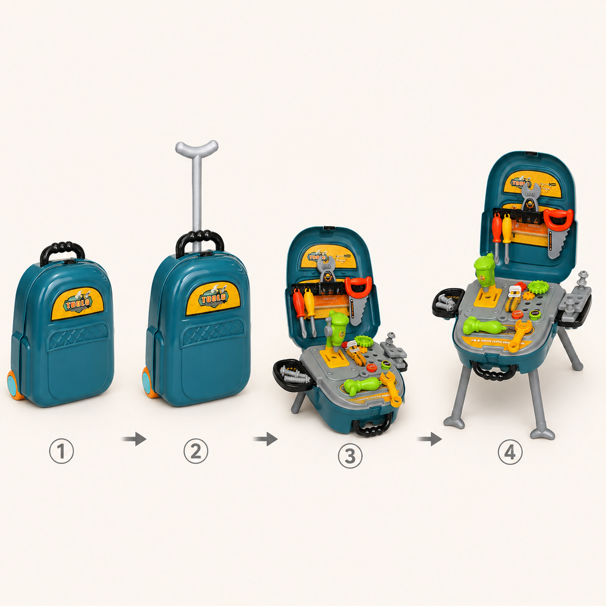 4-in-1 Kids’ Carpenter Tool Suitcase