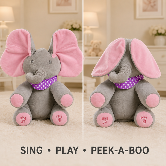 Interactive Peek-A-Boo Elephant Plush Toy 🐘