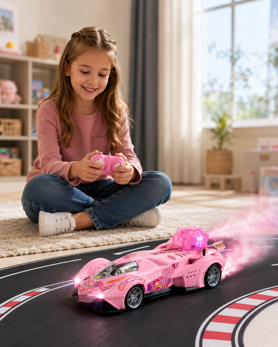 Pink Remote-Control Racing Car