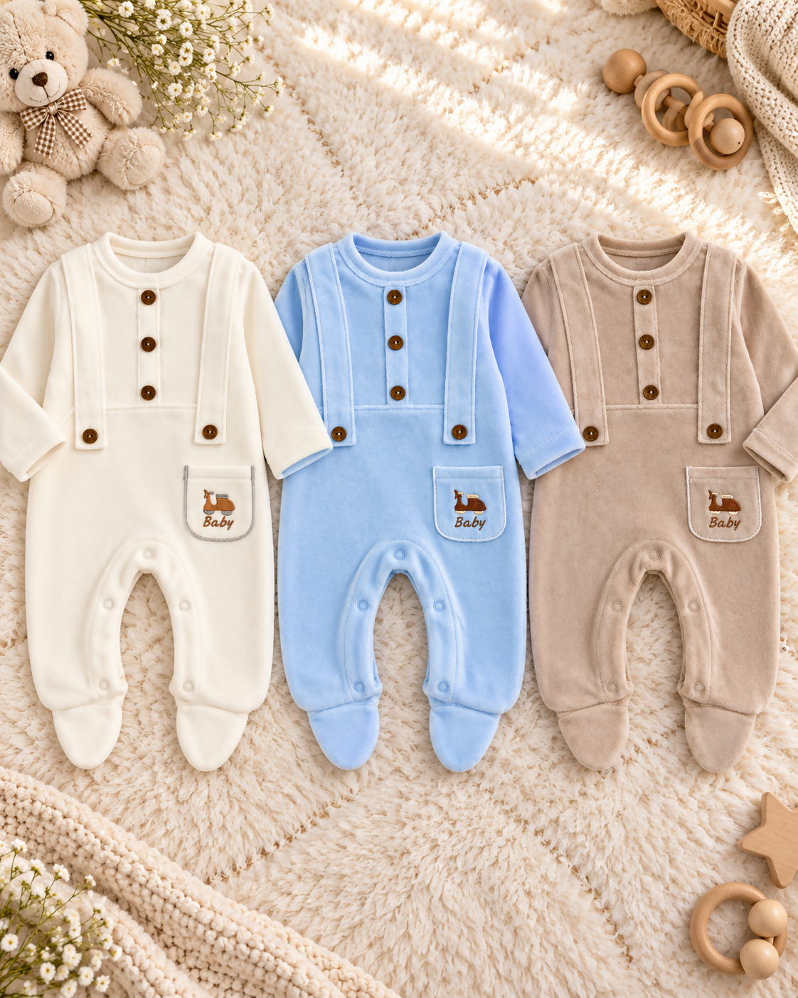 Turkish Baby Velour Overall